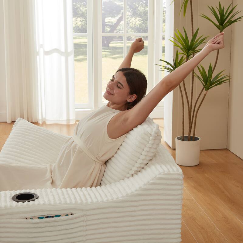 Rossetta 47'' Modern Comfortable Unique Cushion Design Cushioned Compression Corduroy Sofa with Spacious Depth