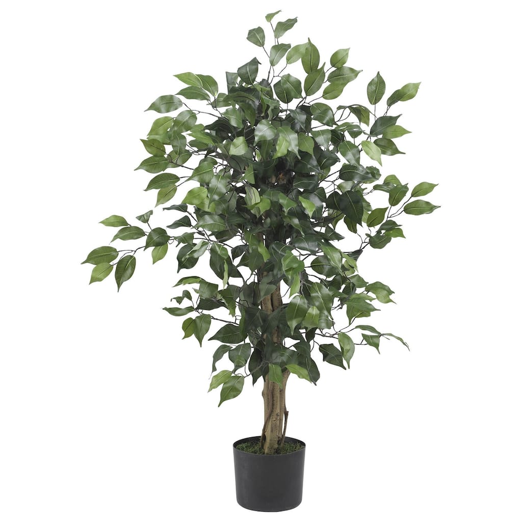 Silk Tree 3ft, Indoor Outdoor Decorative Tree, Realistic Faux Tree with Twisting Trunk, Home Office Decor - 3ft.