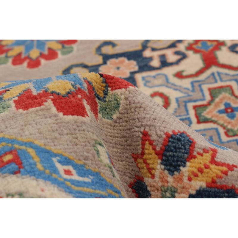 ECARPETGALLERY Hand-knotted Uzbek Ghazni Grey Wool Rug - 4'10 x 4'10