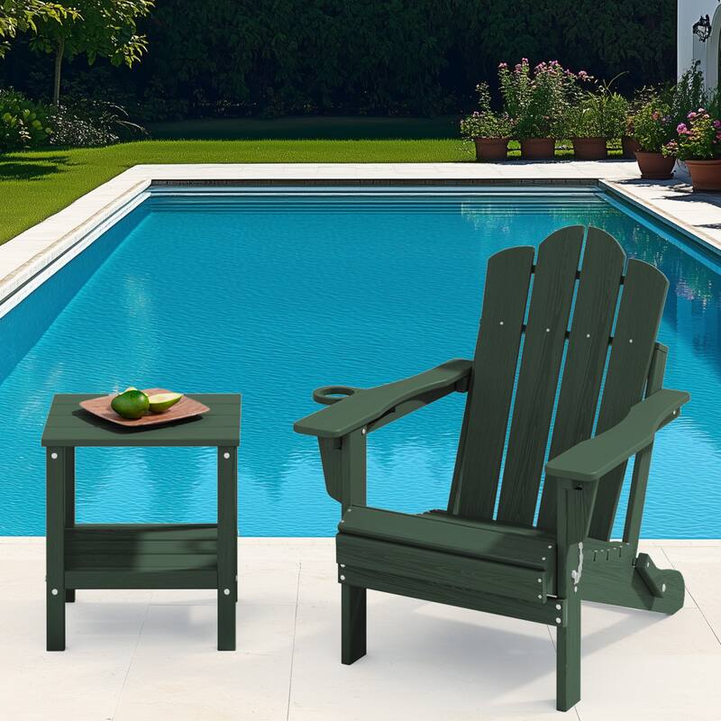 Outdoor HDPE Classic Double-Layer Adirondack Side Table