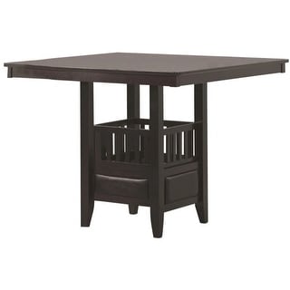 Square Counter Height Table with Cabinet in Espresso
