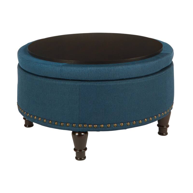Copper Grove Strawflower Round Storage Ottoman