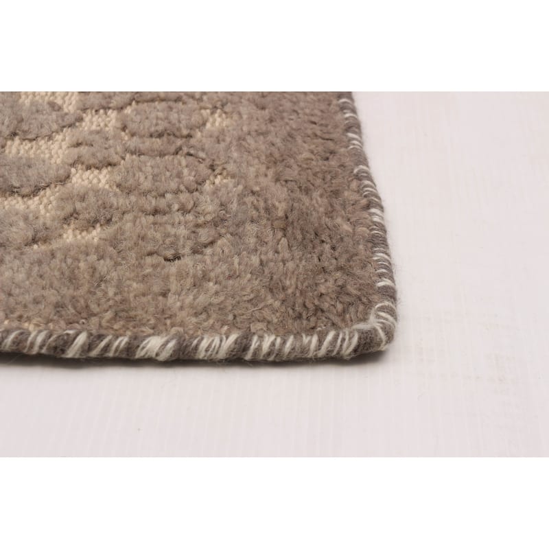 ECARPETGALLERY Hand-knotted Tangier Taupe Wool Rug - 7'9 x 9'7
