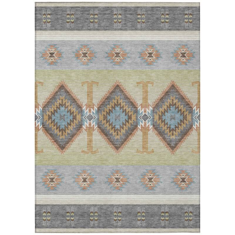 Machine Washable Indoor/ Outdoor Global Chennai Chantille Rug