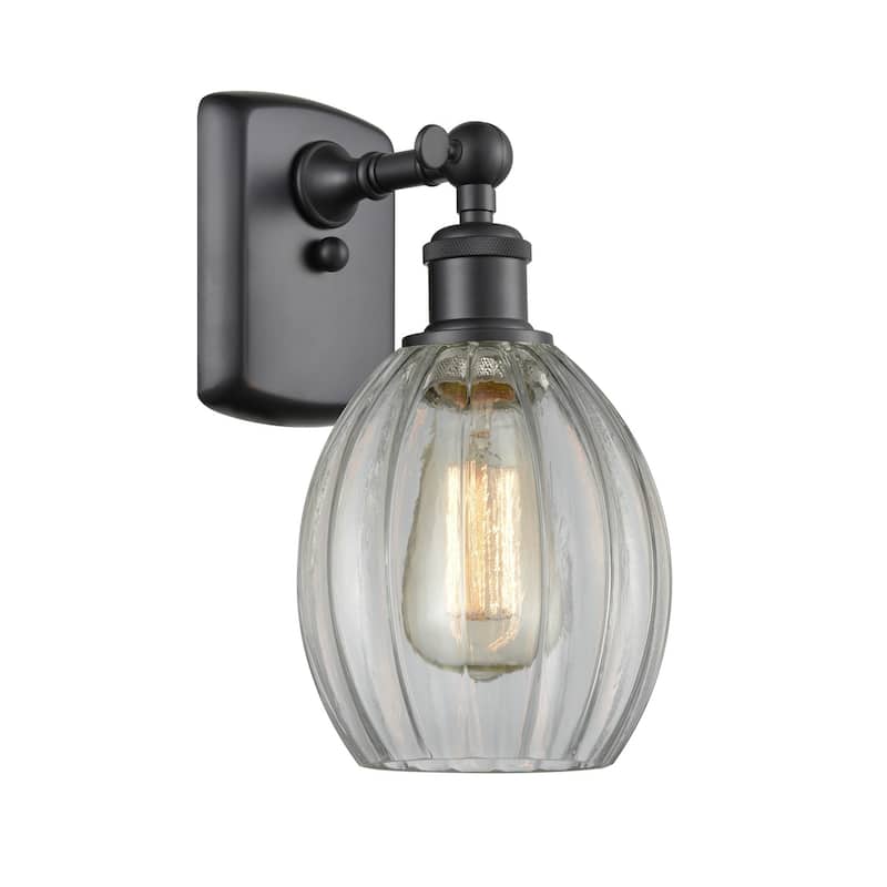Innovations Lighting Eaton 12" Tall Bathroom Sconce - Matte Black / Clear