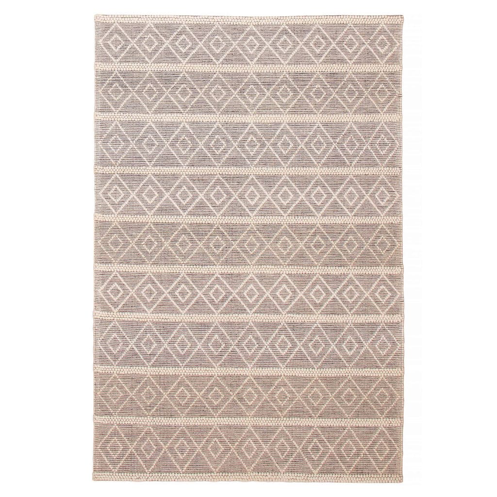 ECARPETGALLERY Braid weave Sienna Taupe Wool Rug - 6'0 x 9'1