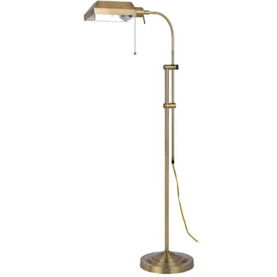 57 Inch Adjustable Floor Lamp with Square Metal Shade for Living Room