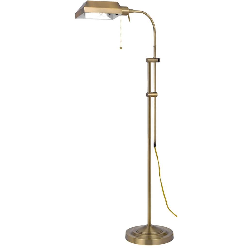 57 Inch Adjustable Floor Lamp with Square Metal Shade for Living Room
