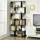 preview thumbnail 6 of 28, Gymax 2 PCS 6 Tier S-Shaped Bookshelf Storage Display Bookcase Z-Shelf - 31.5'' x 9'' x 75''