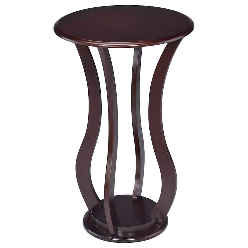 Elton Round Faux Marble Top Accent Side Table - Cherry