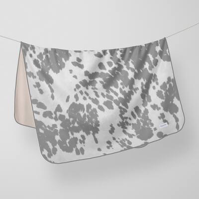 Glenna Jean Crib Quilt Baby Blanket Super Soft and Warm Cow Animal Print Grey & White - N/A