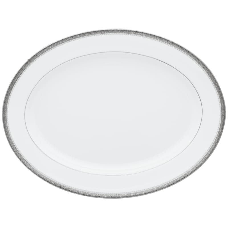 Noritake Charlotta Oval Platter, 14" - N/A - Platinum