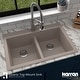 preview thumbnail 40 of 74, Karran 33" Top Mount Double Equal Bowl Quartz Kitchen Sink Kit - 33" x 22" x 9"
