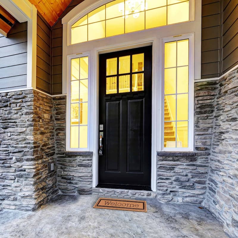 Welcome 30x10 Long Sheltered Front Door Mat Coco Natural