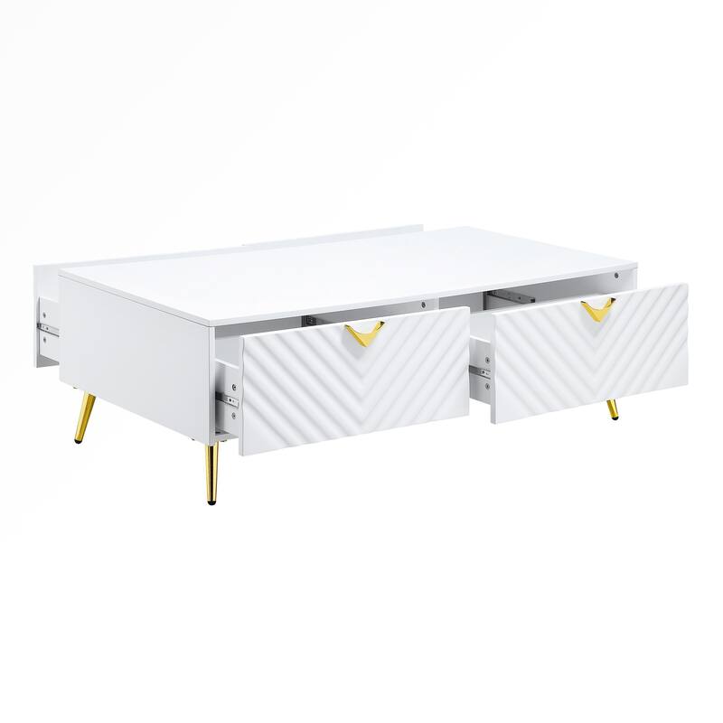 Coffee Table, White High Gloss Finish - White