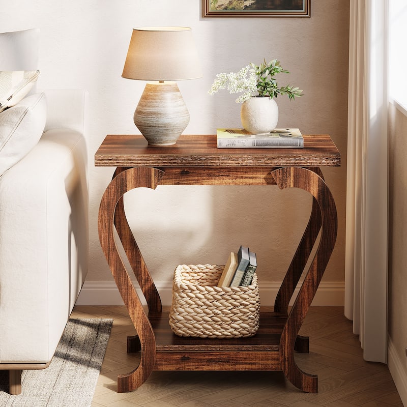 End Side Couch Table 2-Tier Nightstand for Living Room Bedroom
