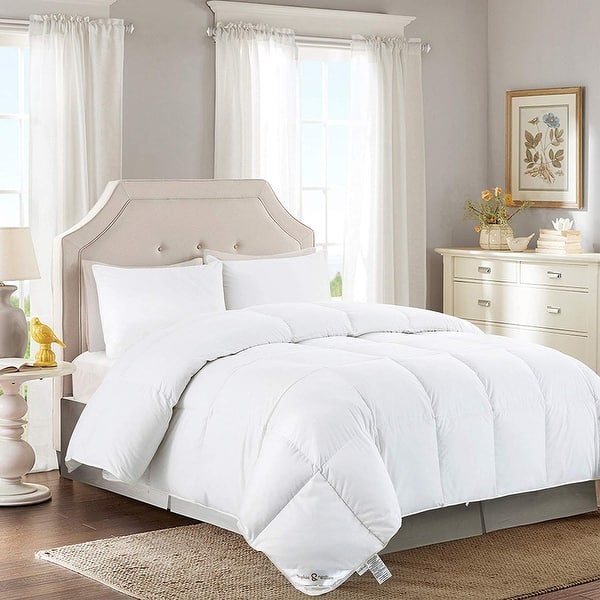 Shop Alpha Home Goose Down Comforter Duvet Insert Hypo Allergenic All Season Down Comforter Solid White On Sale Overstock 29809200