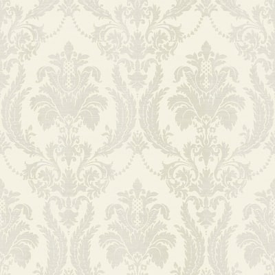 Galerie Wallcoverings Italian Style Classic Floral Damask Vinyl on Non-woven Luster Wallpaper Roll