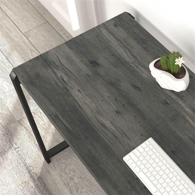 Industrial Computer Desk with Shelves