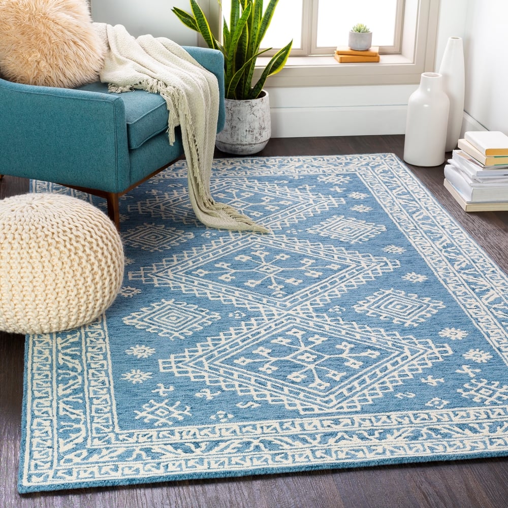 Livabliss Lorna Handmade Triple Medallion Wool Area Rug