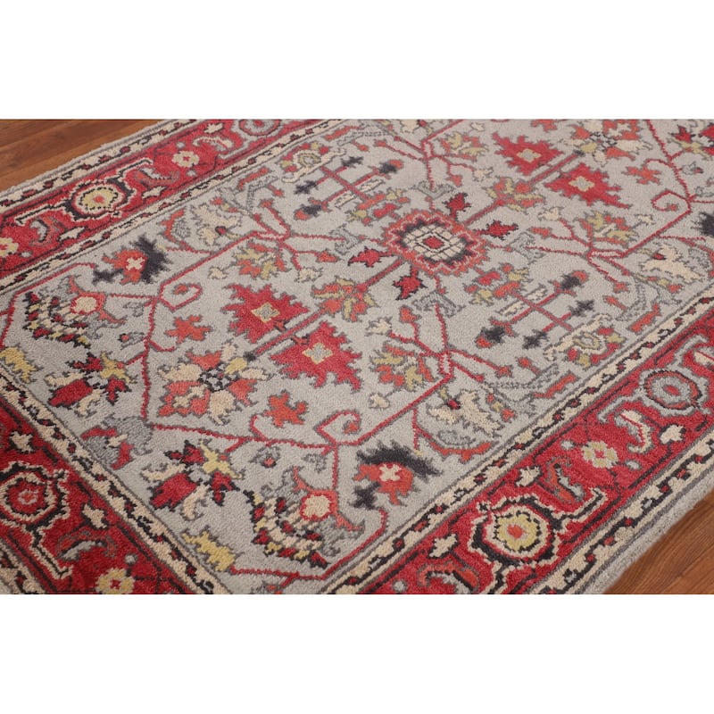 Heriz Serapi Oriental Foyer Rug Handmade Bedroom Wool Carpet - 4'1"x 5'11"