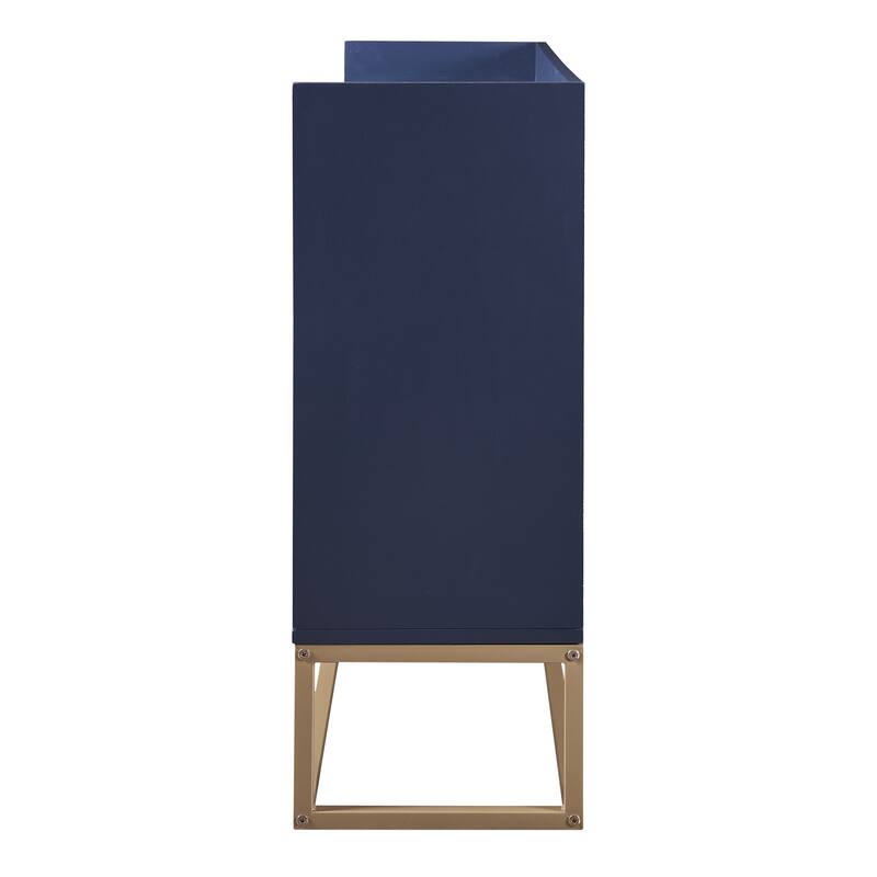 Buffet Sideboard Navy Console Table w/ Adjustable Shelves & Safe Fence
