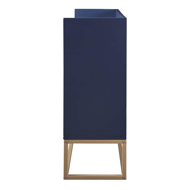 Elegant 4-Door Sideboard for Small Spaces with Adjustable Storage and Gold Legs