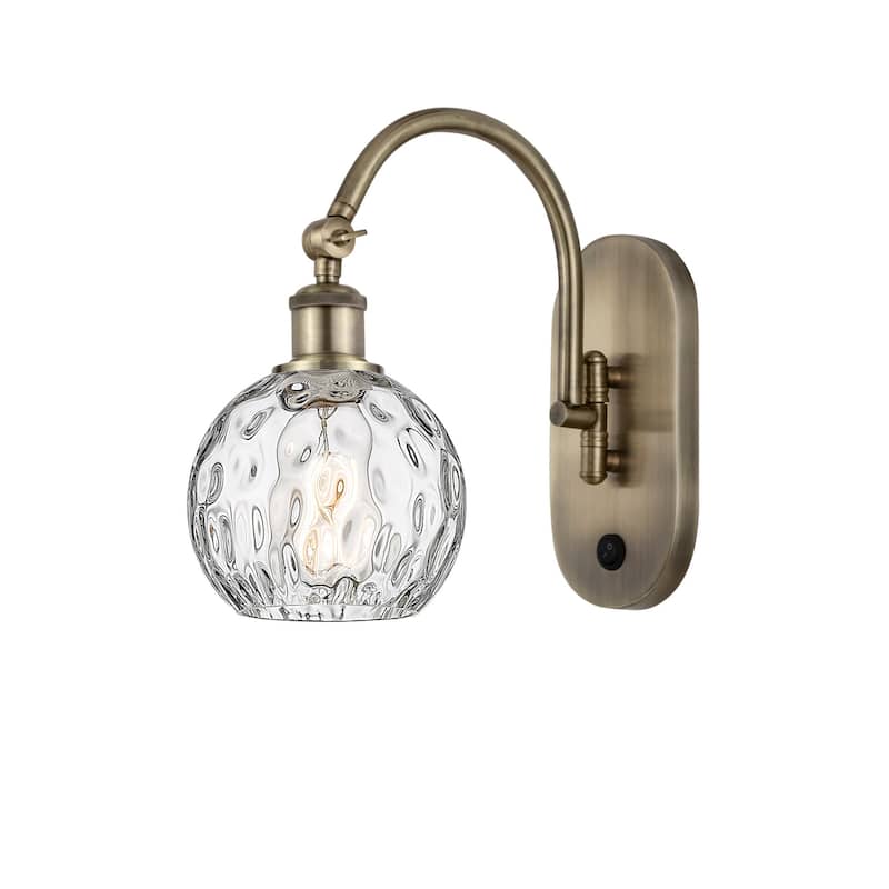 Innovations Lighting 518-1W-12-6 Athens Sconce Athens 12" Tall Wall - Antique Brass / Clear Water Glass