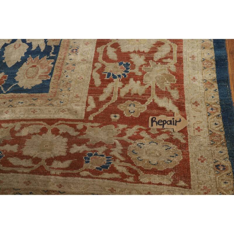 Pre-1900 Antique Vegetable Dye Sultanabad Persian Wool Carpet - 10'9" x 18'10"