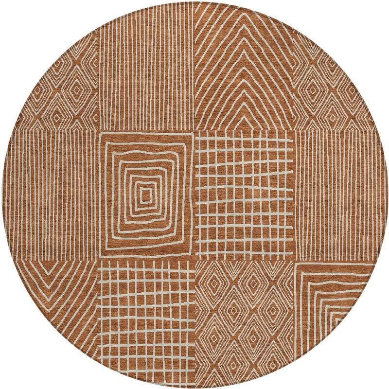 HomeRoots Geometric Transitional Rectangle Outdoor Rug