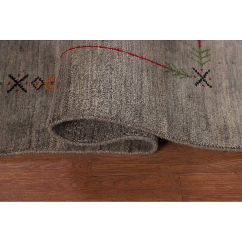 Gabbeh Oriental Area Rug Hand-Knotted Bedroom Wool Carpet - 5'0"x 7'11"