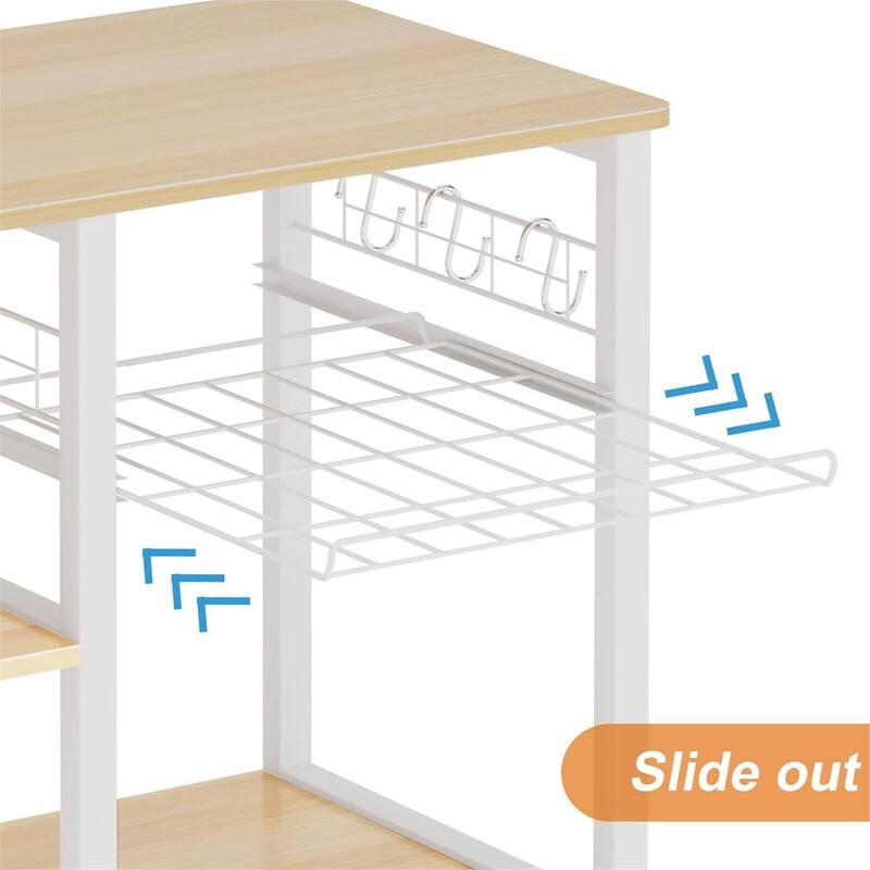 3-Tier Kitchen Baker's Rack Storage Cart Workstation Shelf - 15.7"D x 35.4"W x 32.7"H