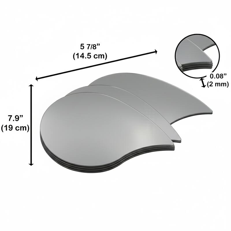 Small Decorative Wall Self Adhesive Shaped Mirrors - Set of 4