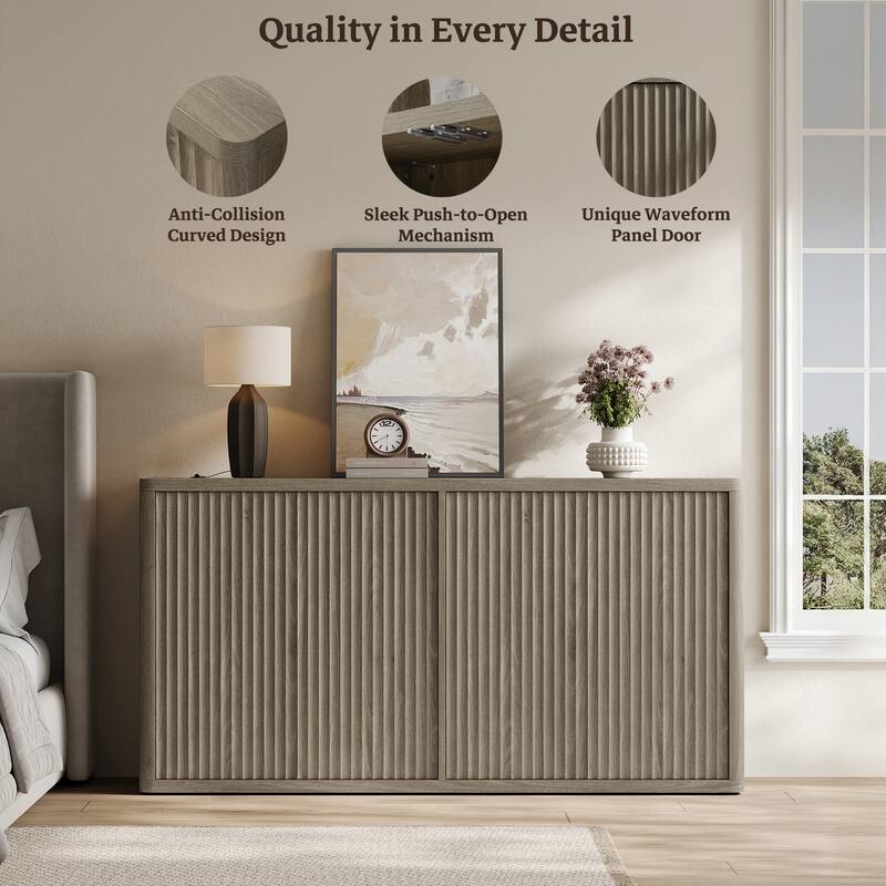 66.3W"Storage Cabinet with Adjustable Shelves