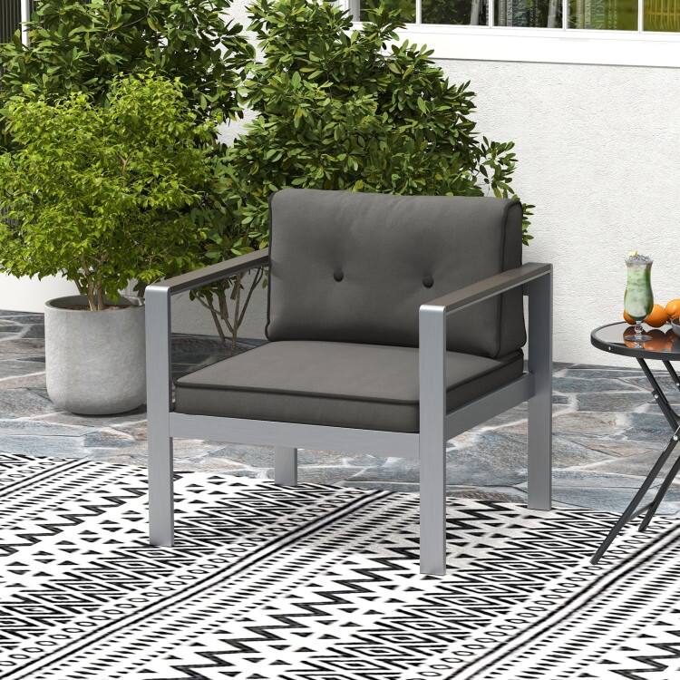 Contemporary Sofa Chair with WPC Armrests and Back Cushions - 30" x 28" x 24.5"