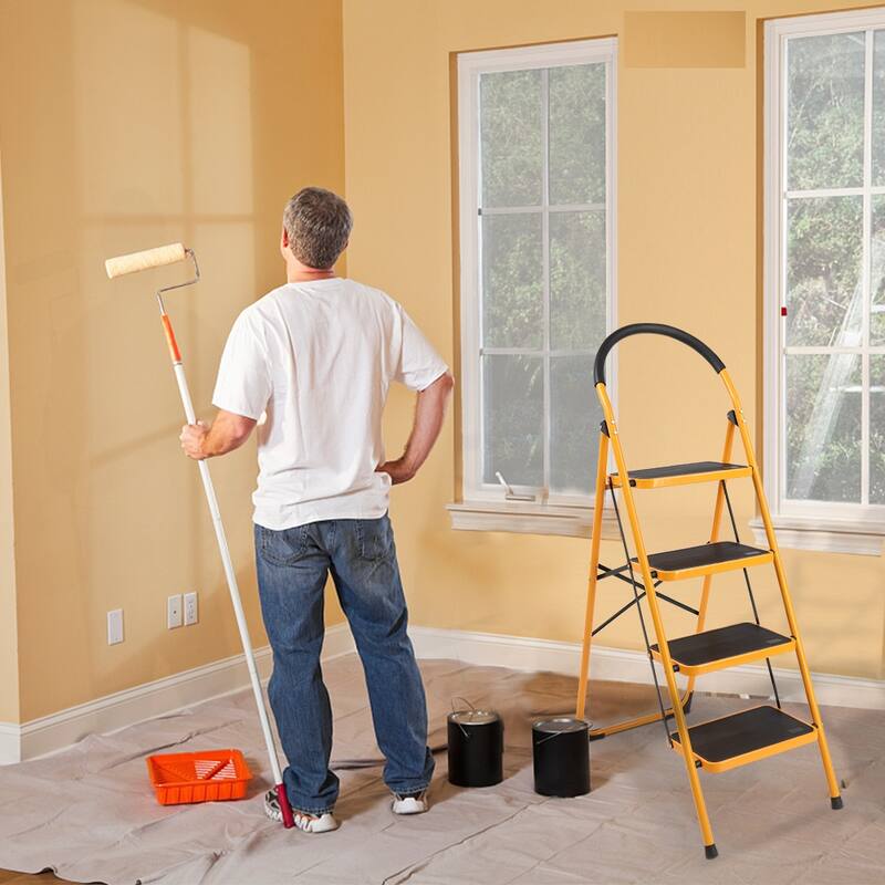 Portable 2/3/4 Step Ladder Lightweight Ladders with Sturdy Steel and Anti-Slip Wide Pedal (330 Lb)