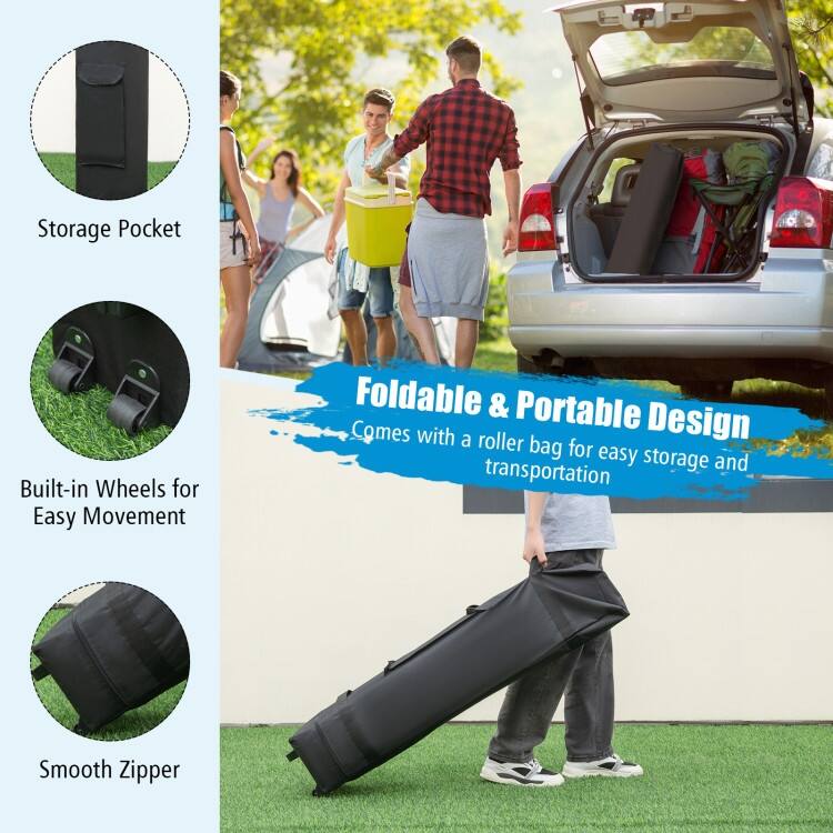 Patio 10x10FT Instant Pop-up Canopy Folding Tent with Sidewalls and Awnings Outdoor-Gray - 118 x 118 x 100.39 inch (L x W x H)