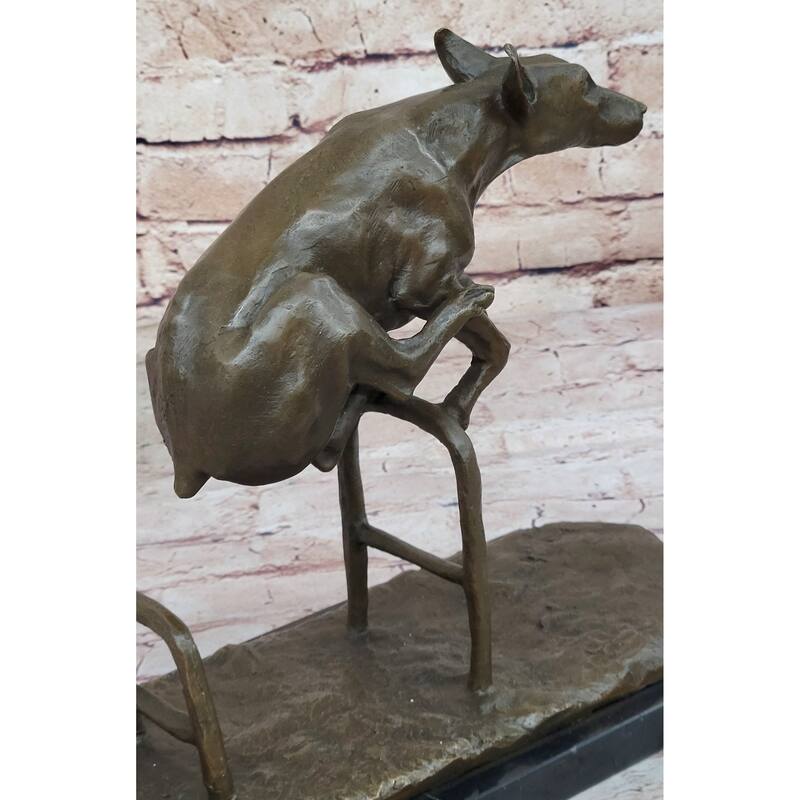 Dog Jumping Hurdle Bronze Sculpture Show Competition Trophy Original Art