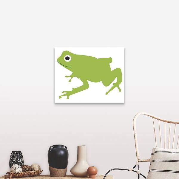 Shop Digital Illustration Of Green Frog Canvas Wall Art Overstock 16449869