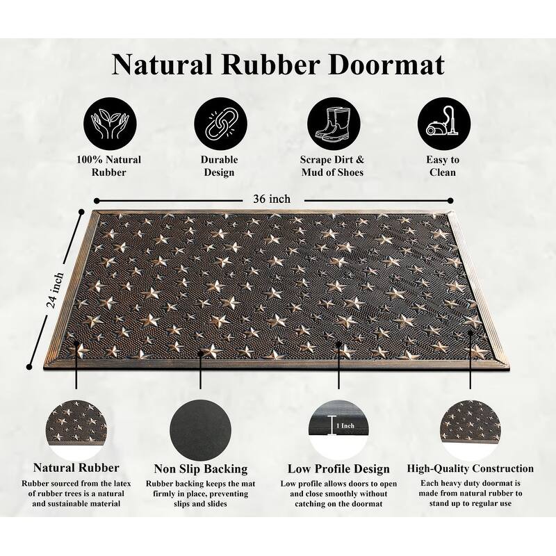 A1HC Rubber Pin Welcome Door Mats, Hand Finished, Non-Slip Backing Rubber, Heavy Duty Floormats