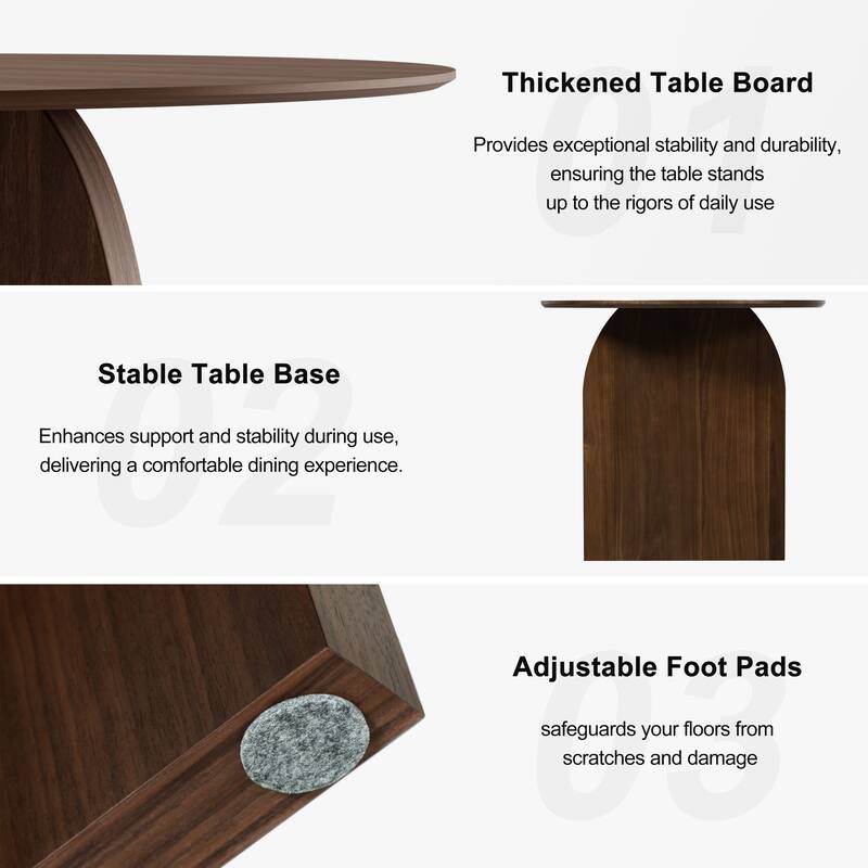 Solid Wood Dining Table with Arched Legs Oval Kitchen Table for Dining Room