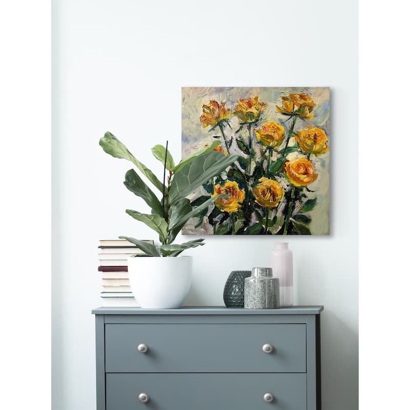 Summertime Roses Print on Wrapped Canvas