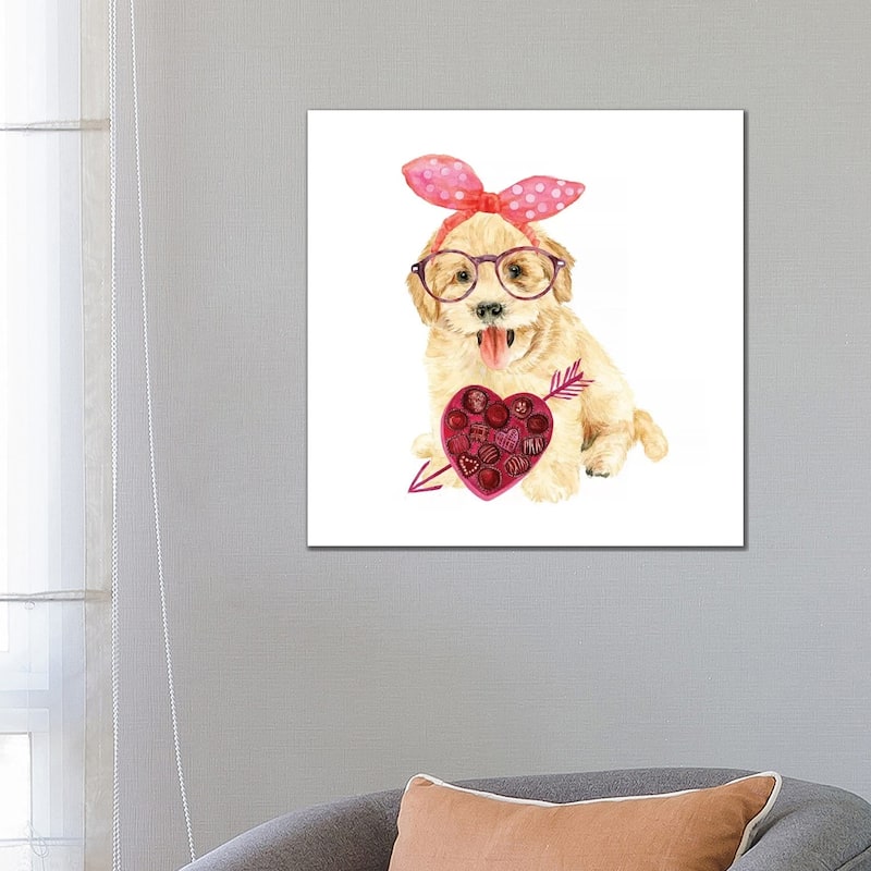 iCanvas "Valentine Puppy IV" by Melissa Wang Canvas Print - 26x26x1.5