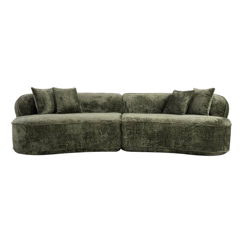 ModernCurved Sectional Sofa, Oversized Minimalist Sleeper Couch