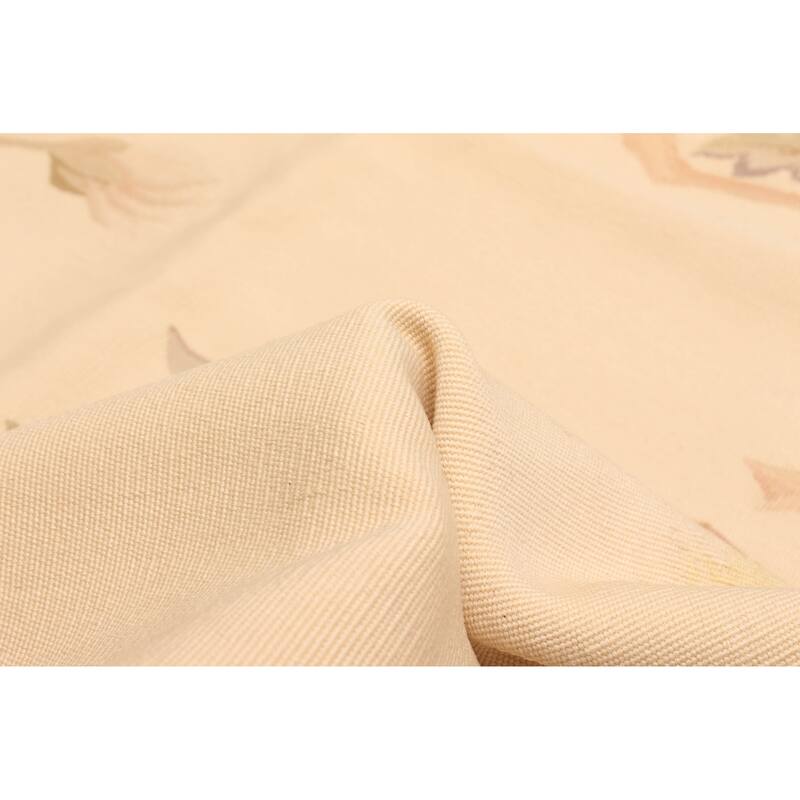 ECARPETGALLERY Flat-Weave Dynasty Beige Wool Tapestry Kilim - 9'9 x 13'1