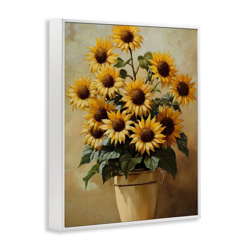 Stupell Sunny Sunflowers Arrangement Framed Giclee Art Design By Franklyn Gregory