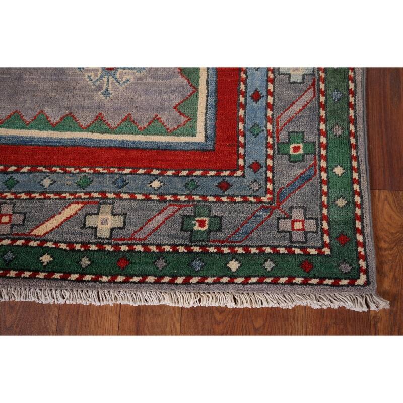 Kazak Accent Rug Hand-Knotted Traditional Wool Carpet - 4'4" x 5'11"