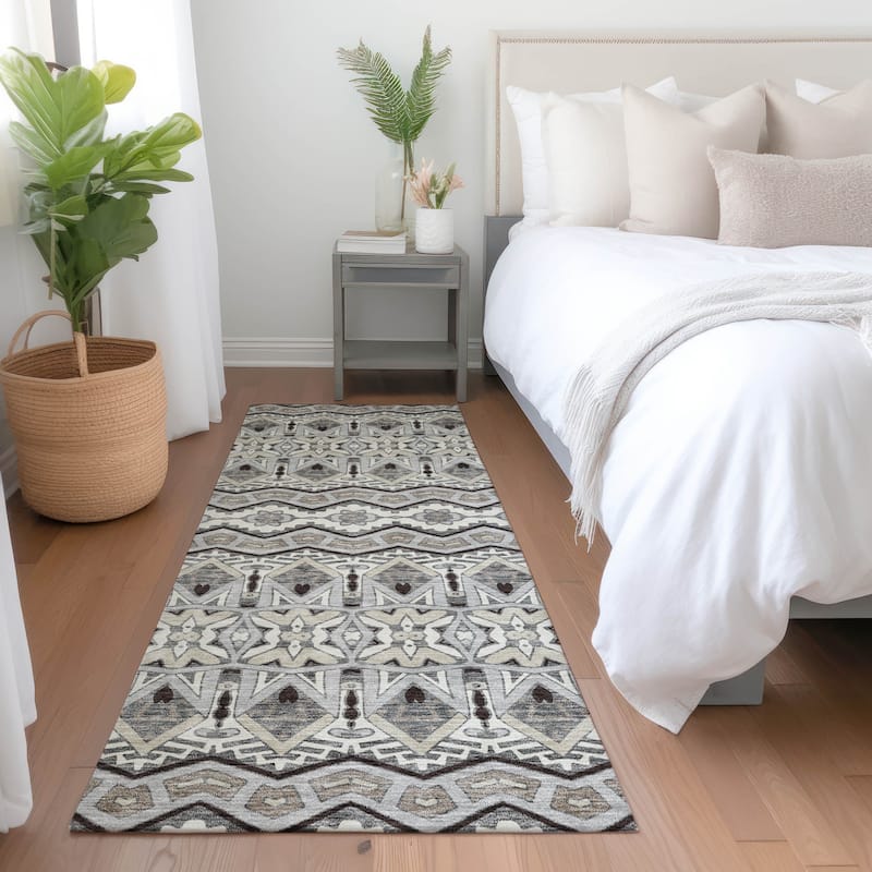Premium Washable Super Soft Moroccan Global Mayfield Rug - Gray - 2'3" x 7'6"