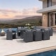 preview thumbnail 19 of 29, PURPLE LEAF Sanori Patio outdoor Dining Set Modern Large Weather-Resistant Aluminum for Garden Backyard Kitchen-Grey 9-Piece Rectangle