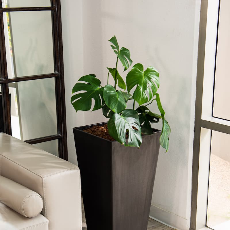 XBrand Modern Square Tapered Planter – 28" or 30" Tall, Indoor & Outdoor Use